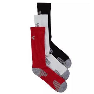 Under Armour 3 Pack Heatgear Tech Crew Socks Sz 8-12